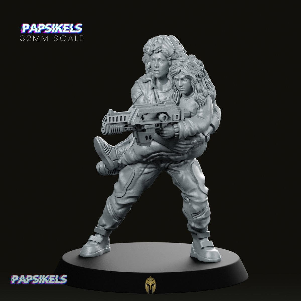 We Print Miniatures Science Fiction Aliens Lannie with Child Miniature