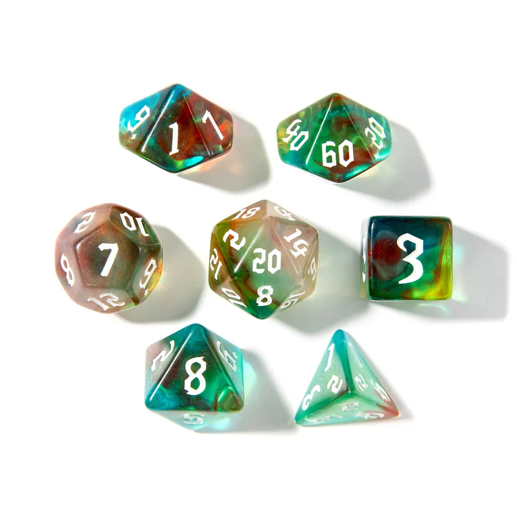Amber Grove | Acrylic Dice | 7 Piece Set - DICE