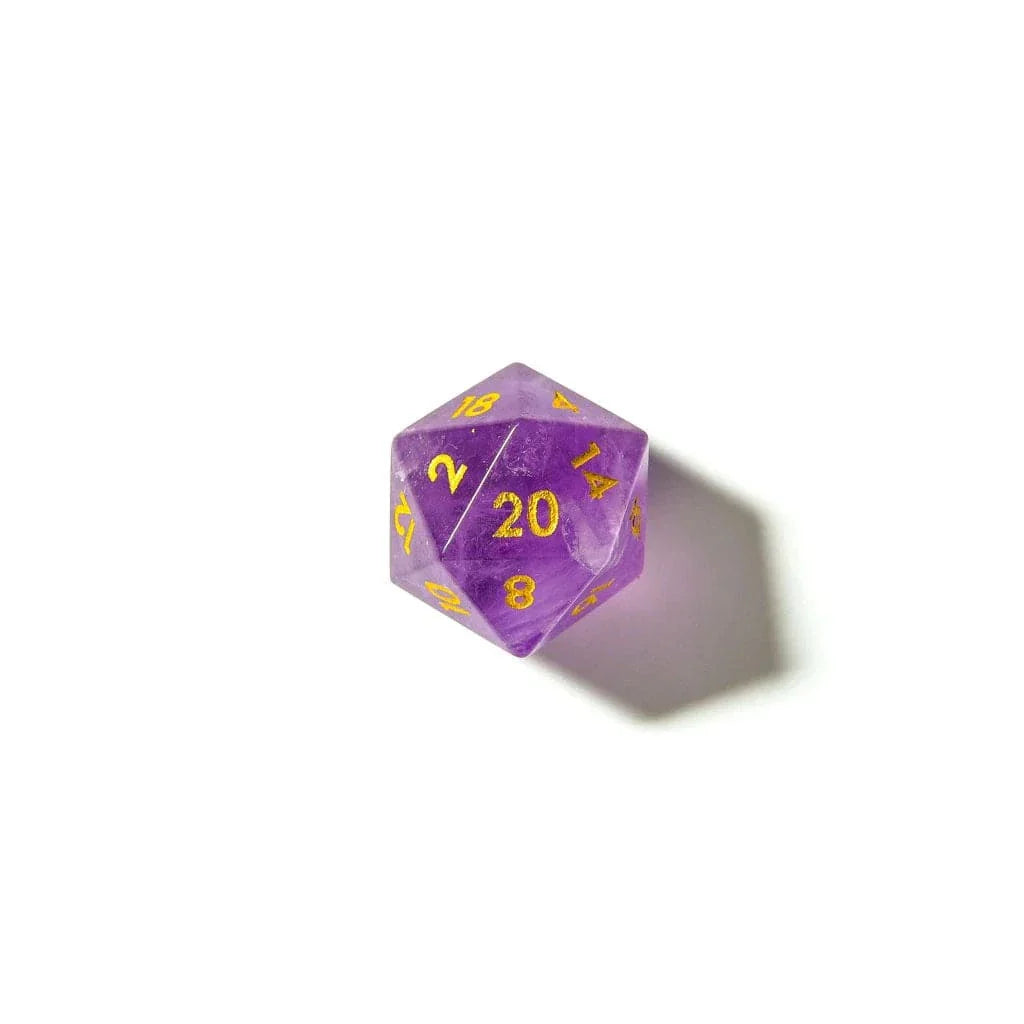 Tabletop Dominion DICE Amethyst | Natural Gemstone | 7 Piece Set