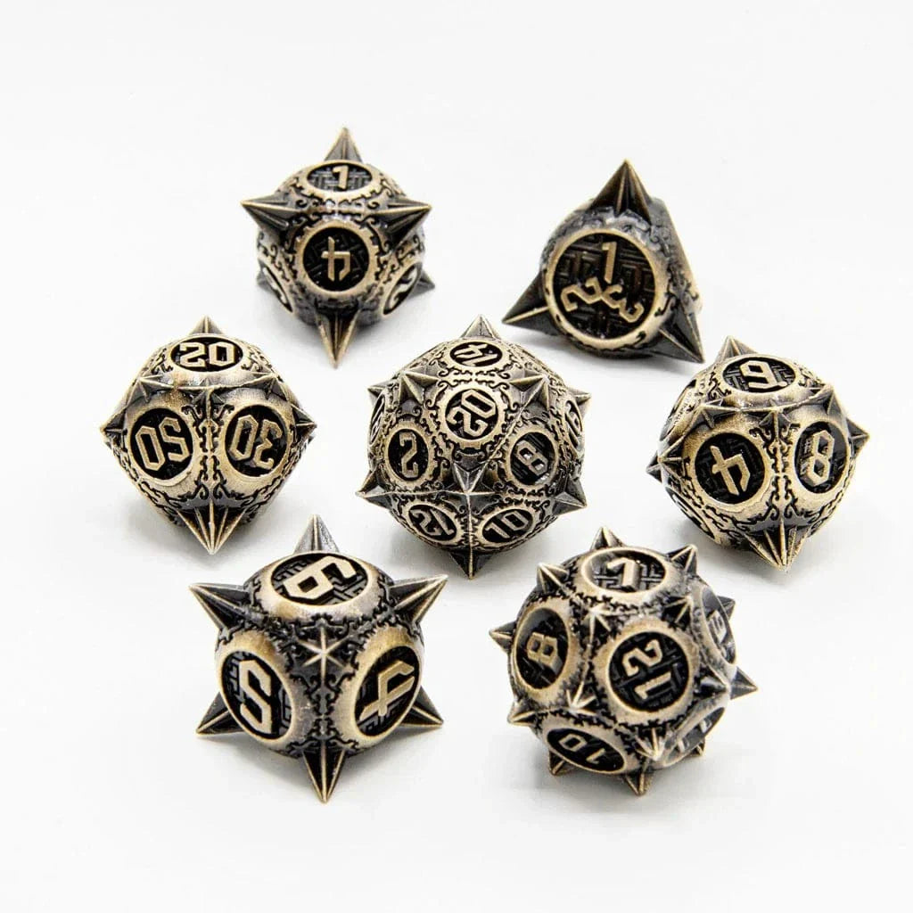 Tabletop Dominion DICE Ancient Mace | Solid Metal | 7 Piece Set