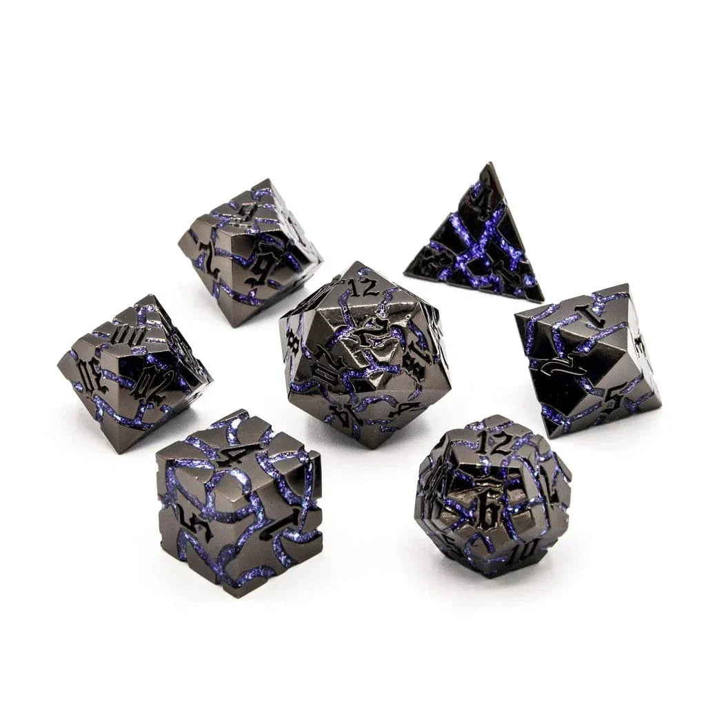 Tabletop Dominion DICE Arcane Steel | Solid Metal | 7 Piece Set