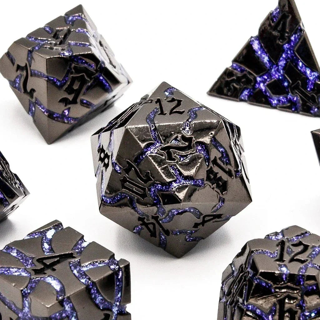 Tabletop Dominion DICE Arcane Steel | Solid Metal | 7 Piece Set