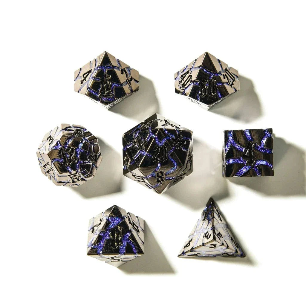 Tabletop Dominion DICE Arcane Steel | Solid Metal | 7 Piece Set