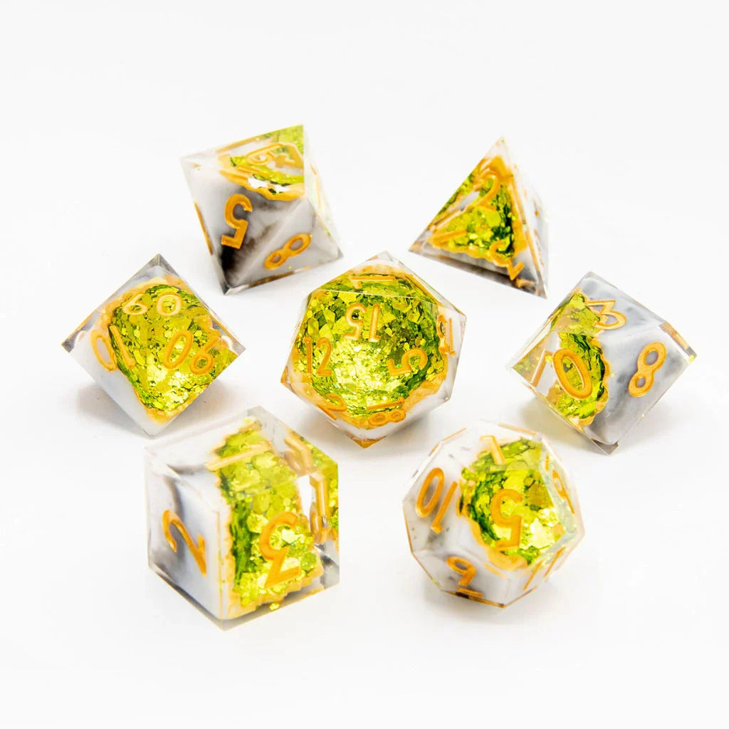 Arctic Emerald | Geode Dice | 7 Piece Set - DICE