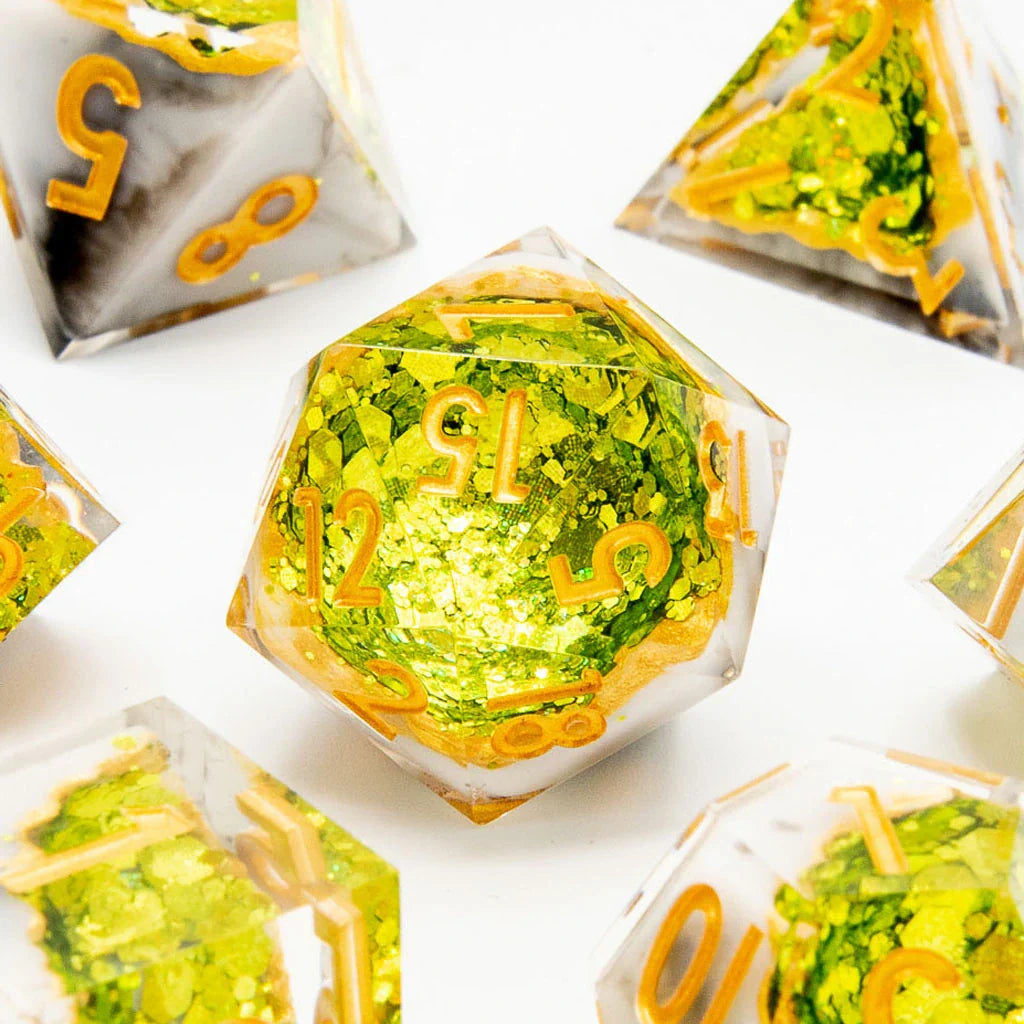 Arctic Emerald | Geode Dice | 7 Piece Set - DICE