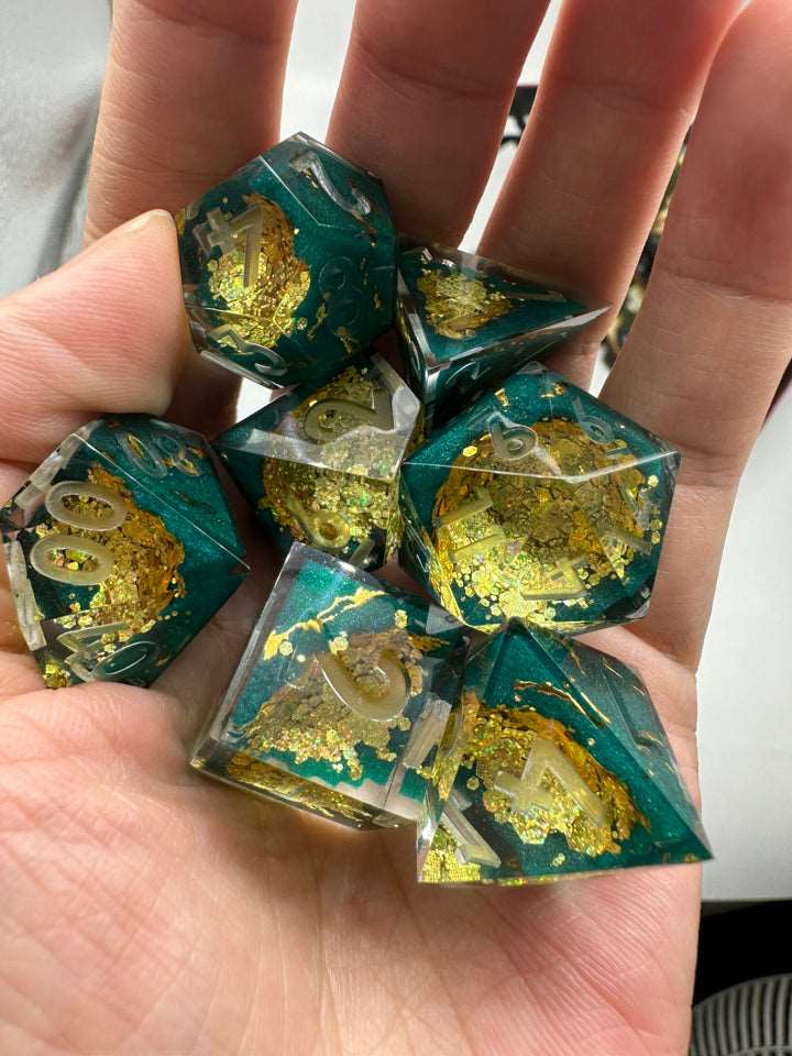 Aurelian Verdure | Geode Dice | 7 Piece Set - DICE
