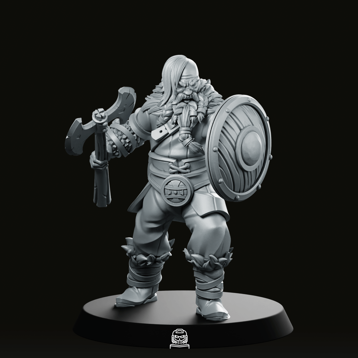 We Print Miniatures Fantasy Axe and Shield Viking Miniature