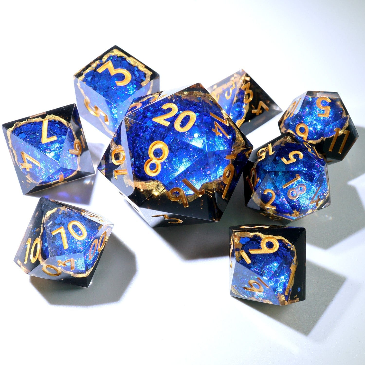 Tabletop Dominion DICE Azure Depths | 33mm D20 | Oversized Geode Dice