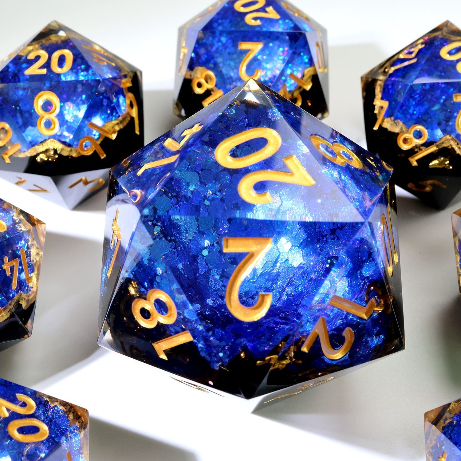 Azure Depths | 50mm D20 | Oversized Geode Dice - DICE