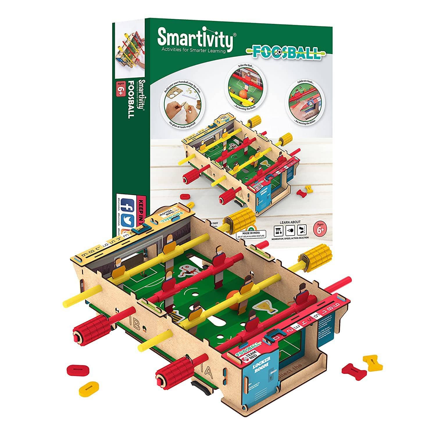Science & Nature Toys > Science Kits > Home Science Experiments > Smartivity Smartivity Foosball | Build-It-Yourself Multiplayer STEAM Board Game 8908011797297