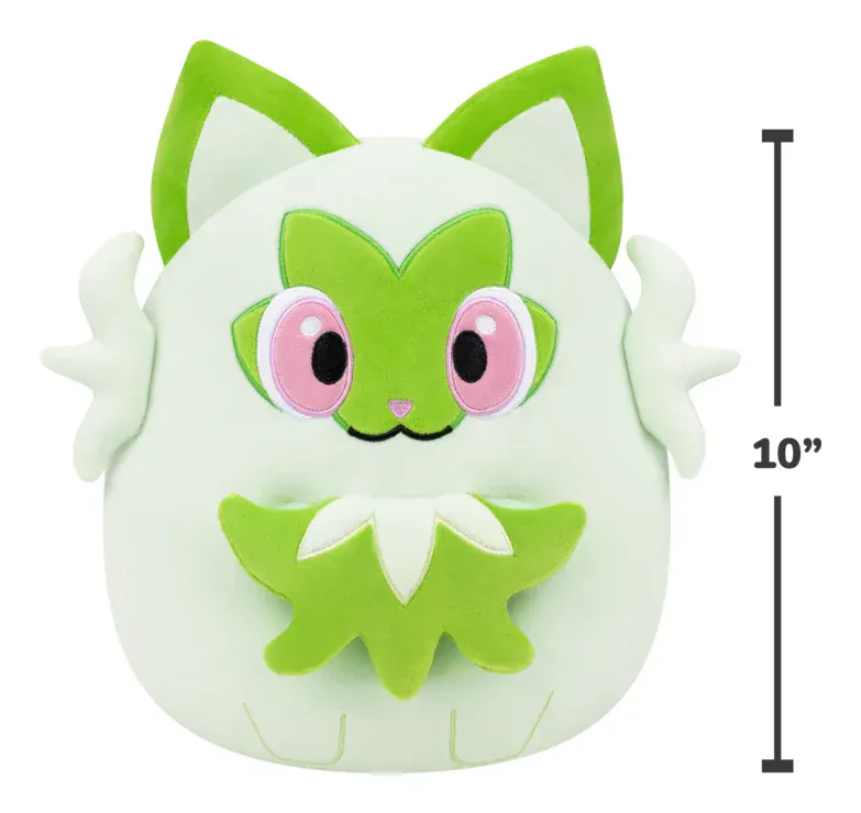 Barely Sensible Collectables Plush Squishmallows - 10 Inch - Pokémon - Sprigatito