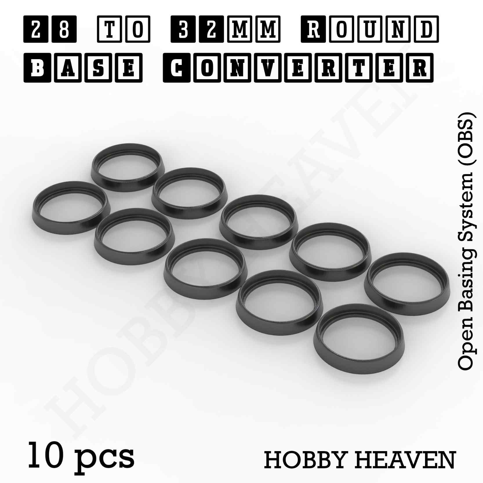 Base 28 to 32mm round bases Converters x10 pcs Round Bases Size Converters Round to Round 3d Print Full Range