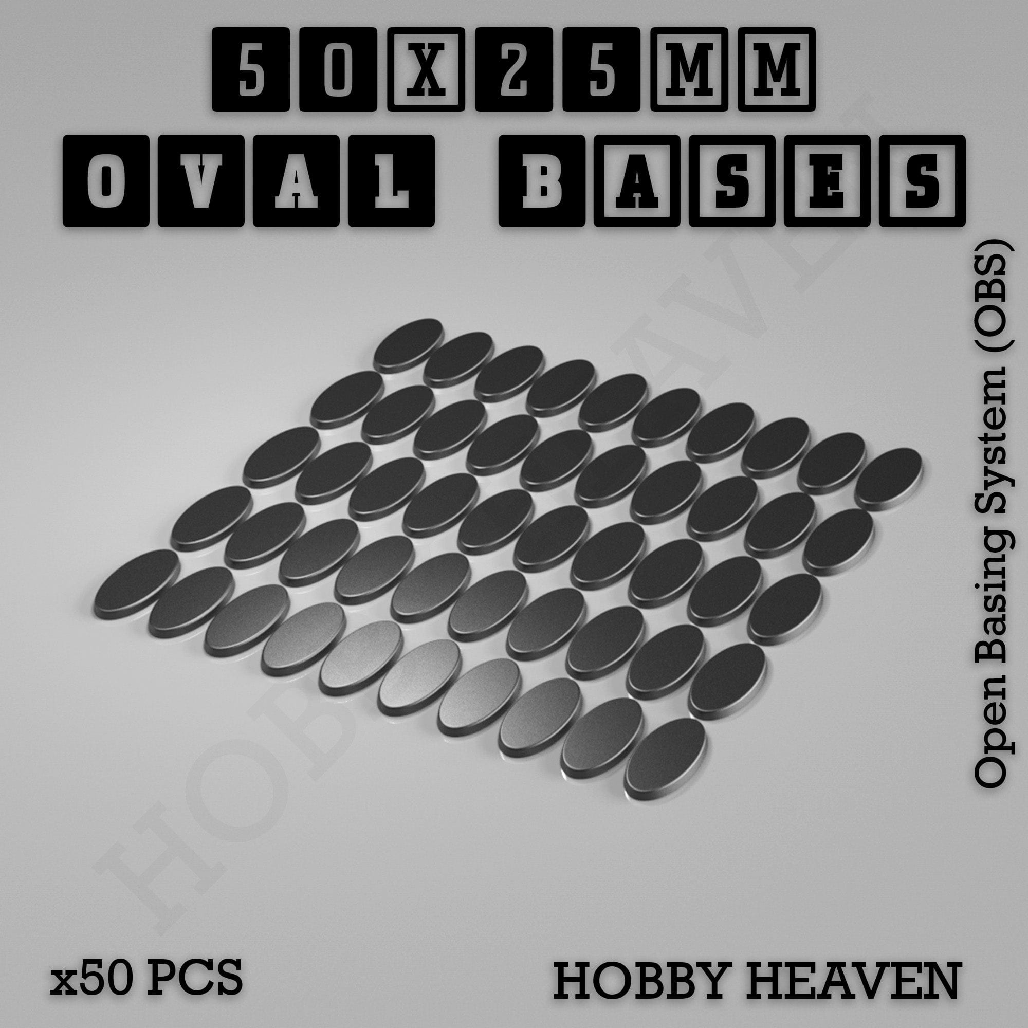 Base 50x25mm Oval Textured Bases 3d Printed