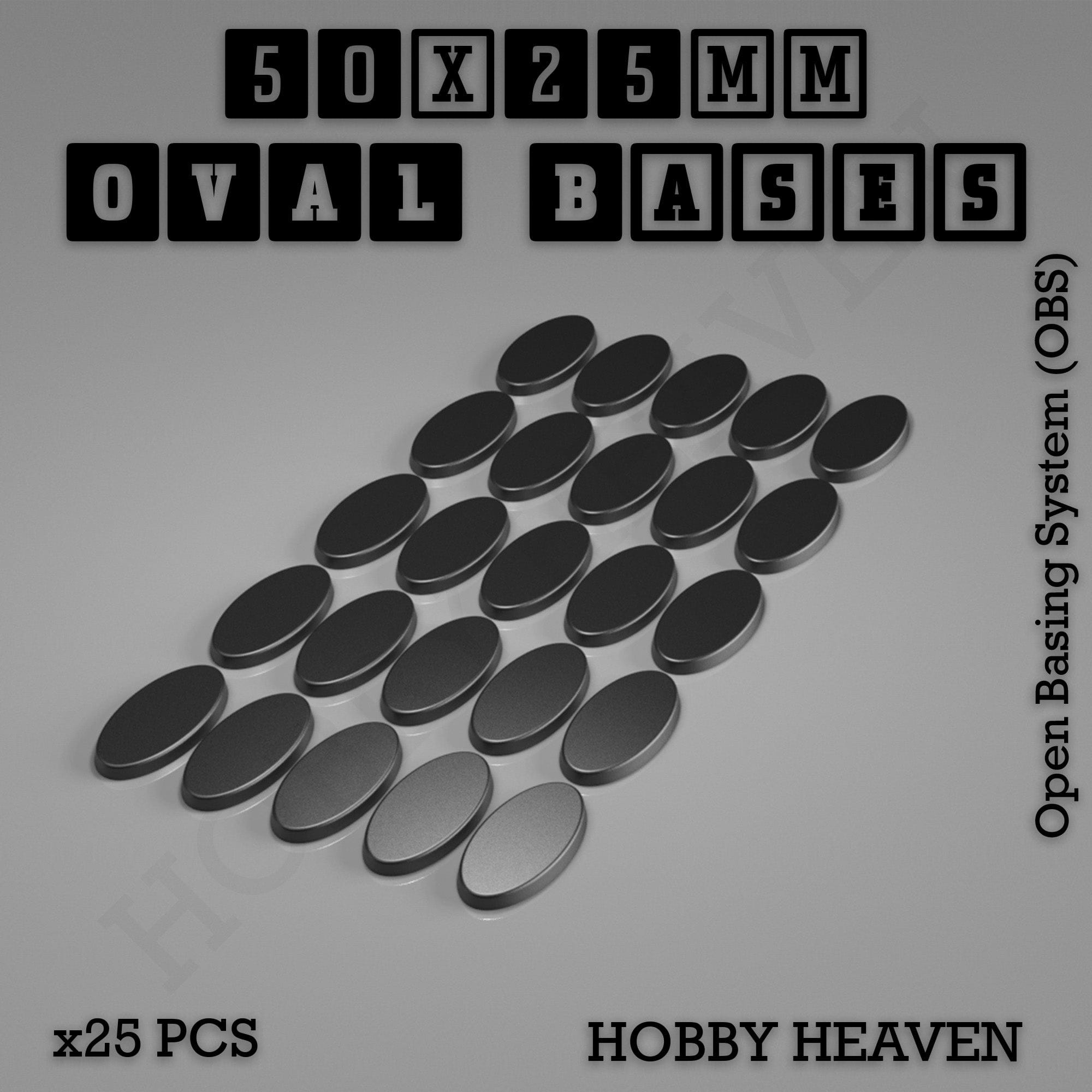 Base 50x25mm Oval Textured Bases 3d Printed