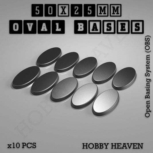 Base 50x25mm Oval Textured Bases 3d Printed