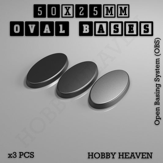 Base 50x25mm Oval Textured Bases 3d Printed