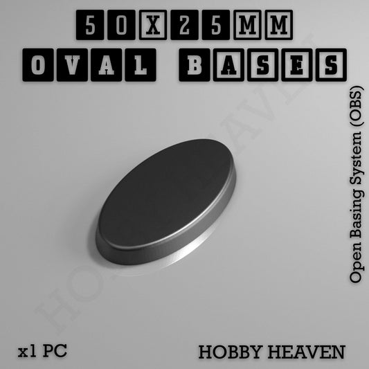 Base 50x25mm Oval Textured Bases 3d Printed