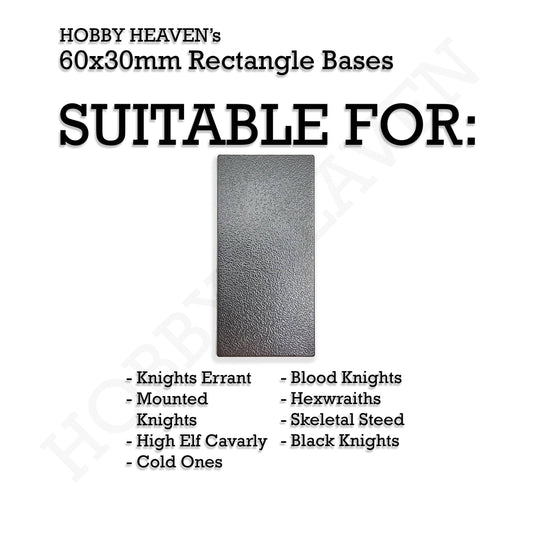Base 60x30mm Rectangle Bases for Tabletop Games | Premium Wargaming Cavalry Bases