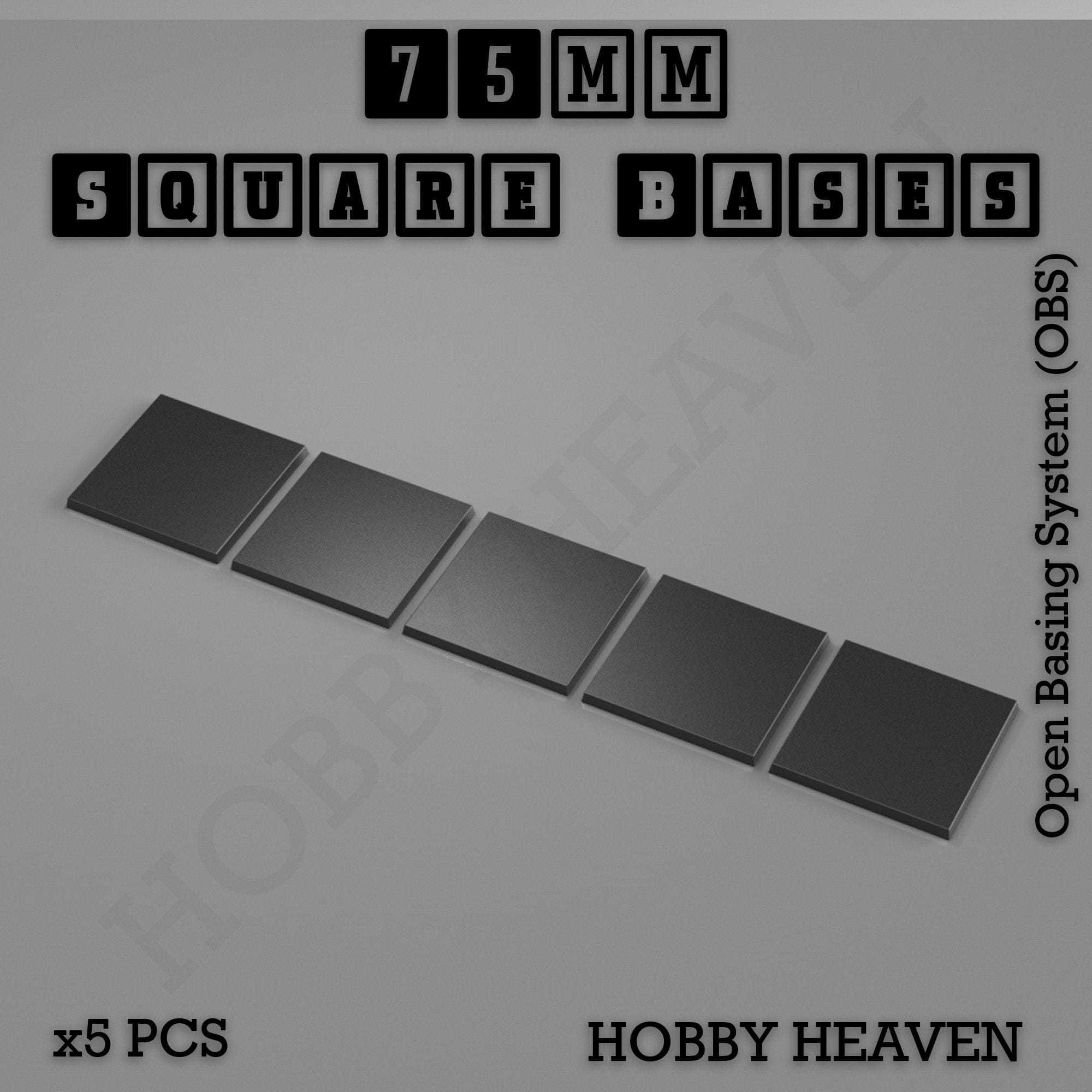 Base 75mm Square Textured Bases 3d Printed