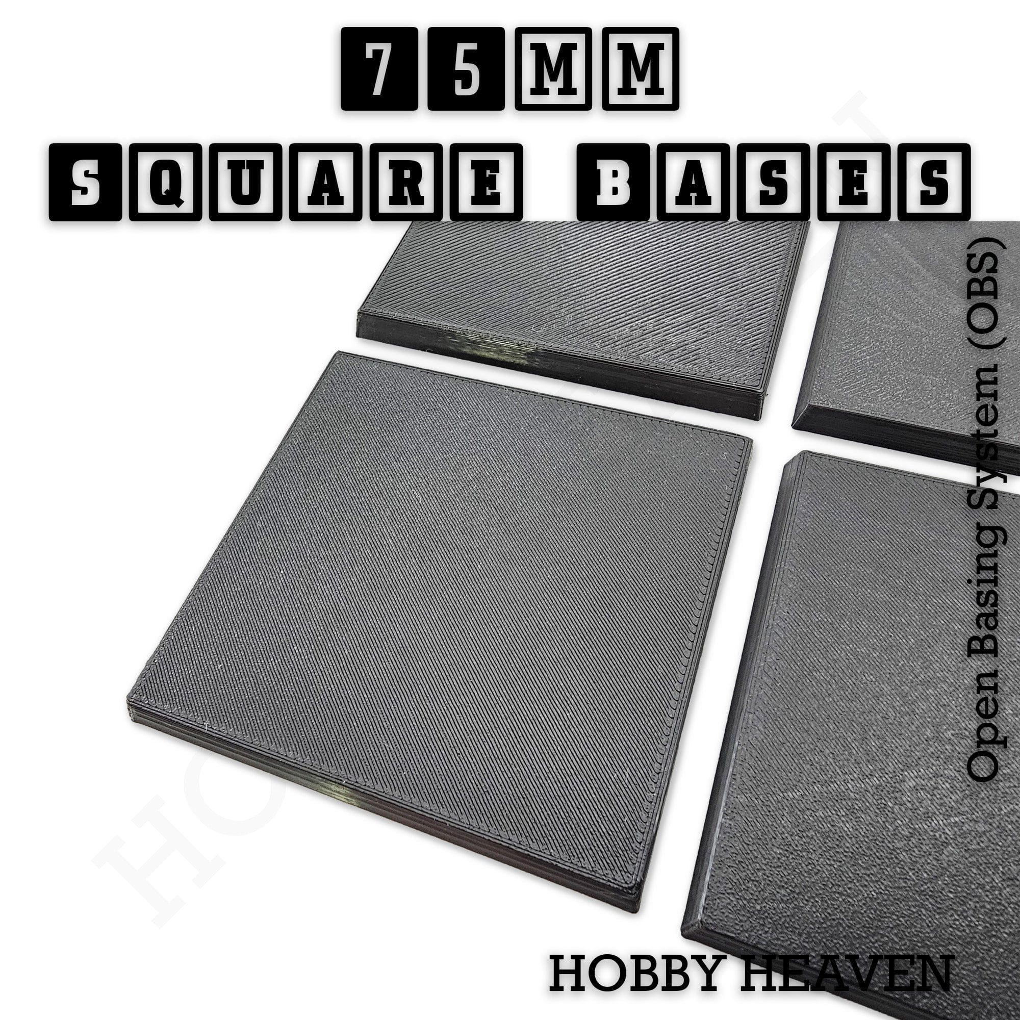 Base 75mm Square Textured Bases 3d Printed