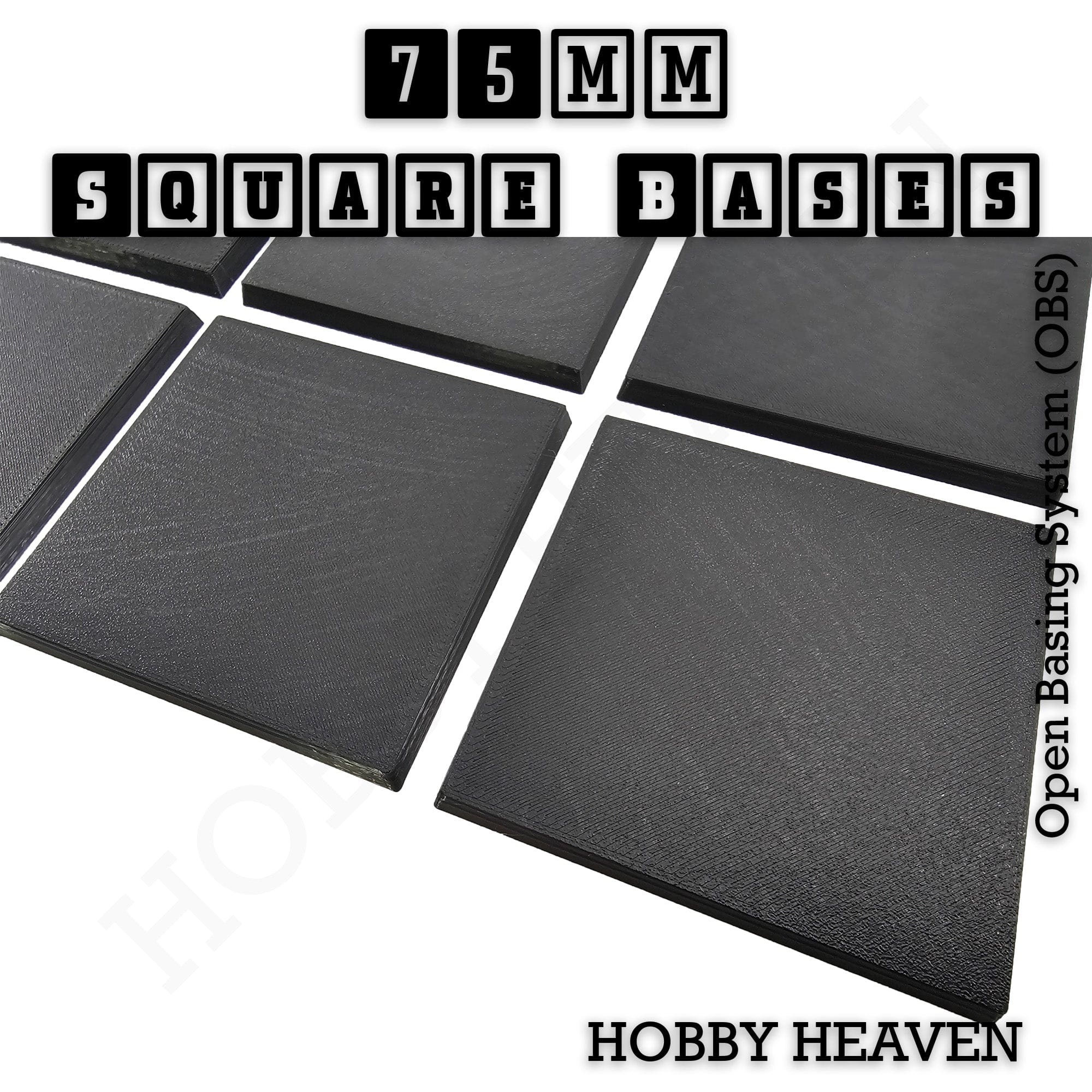 Base 75mm Square Textured Bases 3d Printed