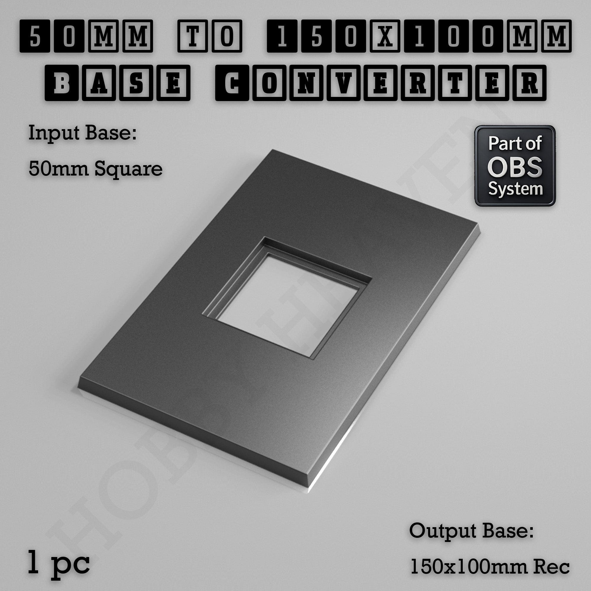 Base Square to Rectangle Bases Size Converters 3d Print Full Range