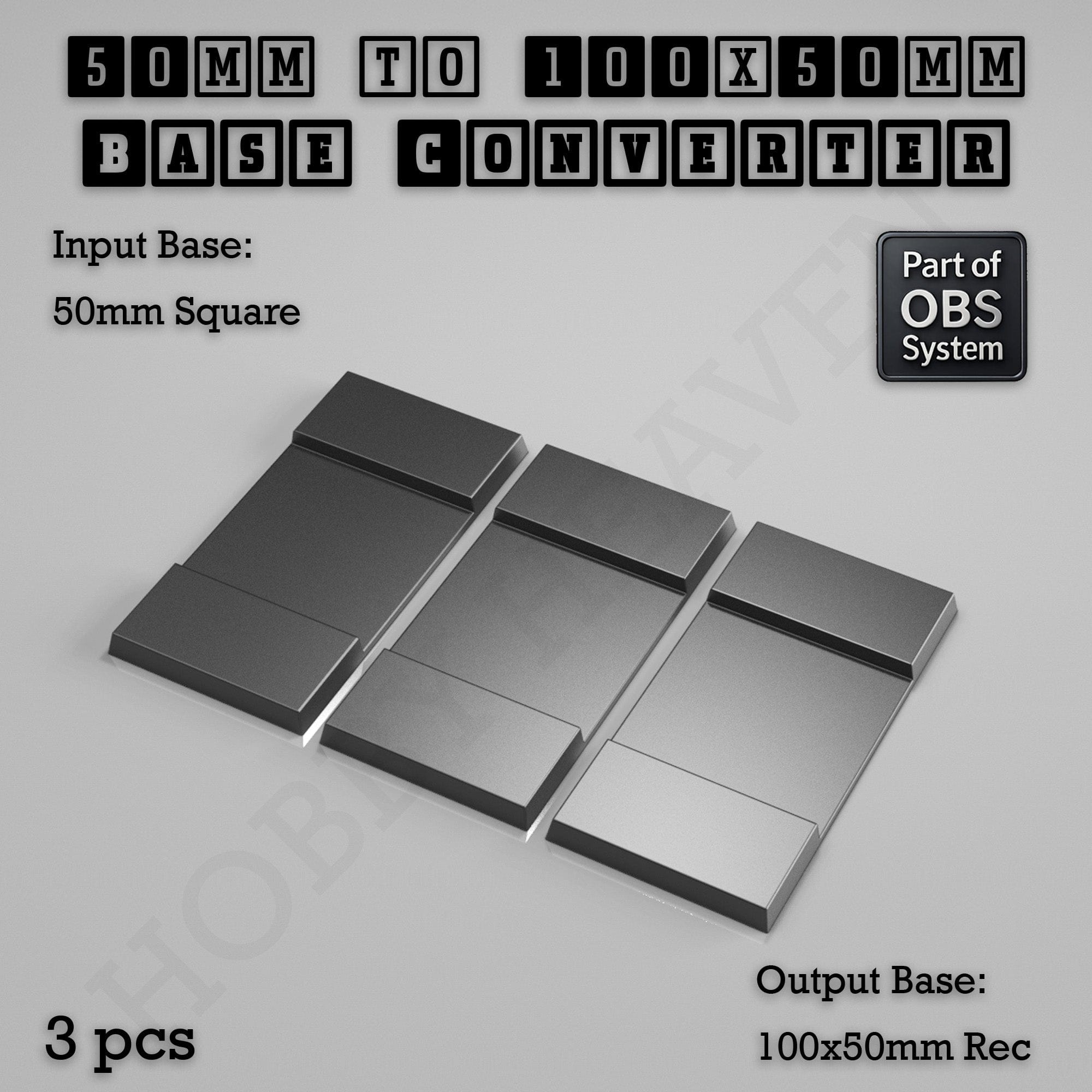 Base Square to Rectangle Bases Size Converters 3d Print Full Range