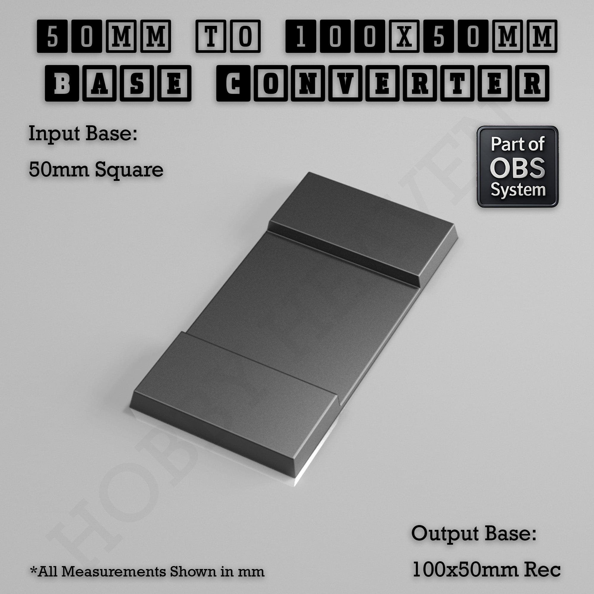 Base Square to Rectangle Bases Size Converters 3d Print Full Range