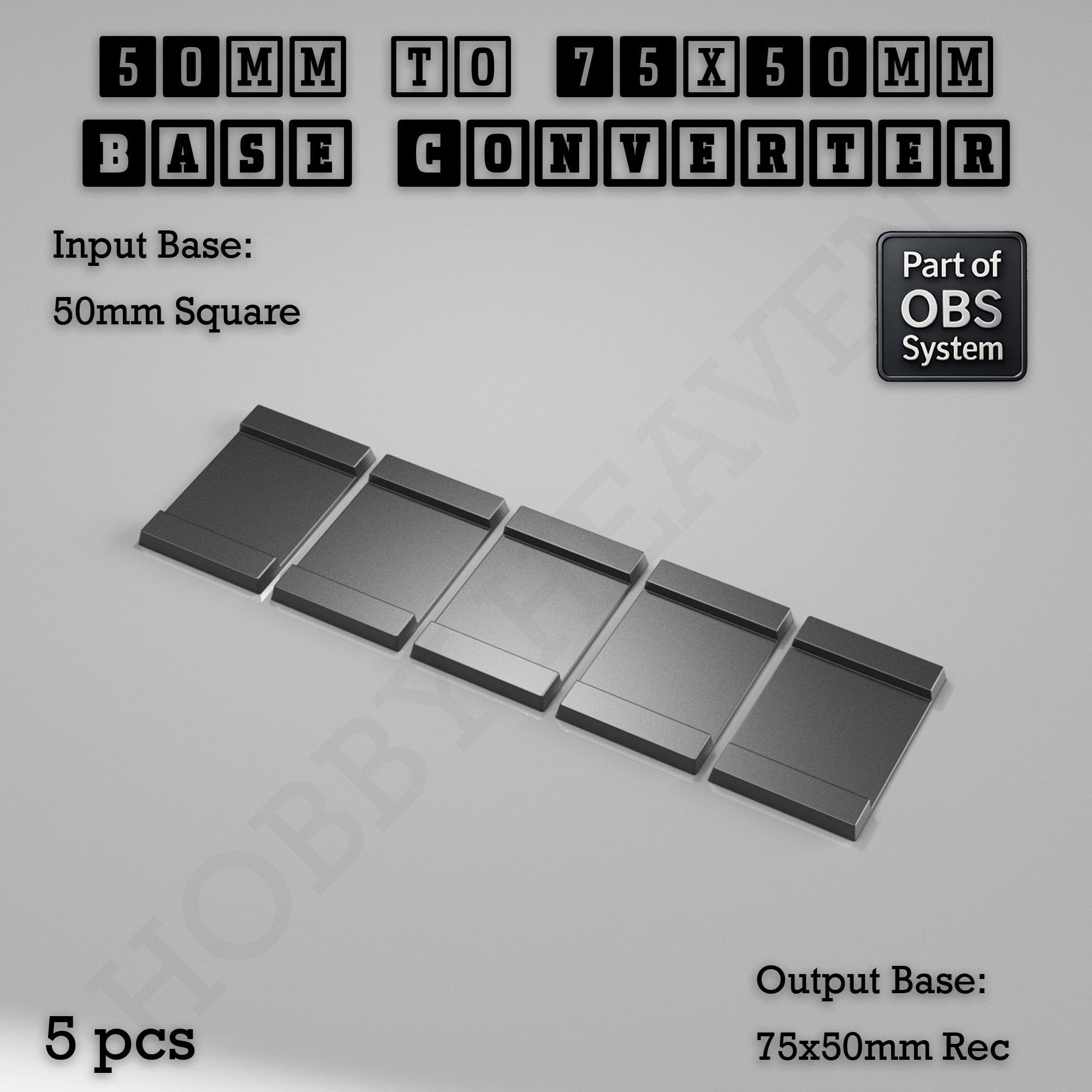 Base Square to Rectangle Bases Size Converters 3d Print Full Range
