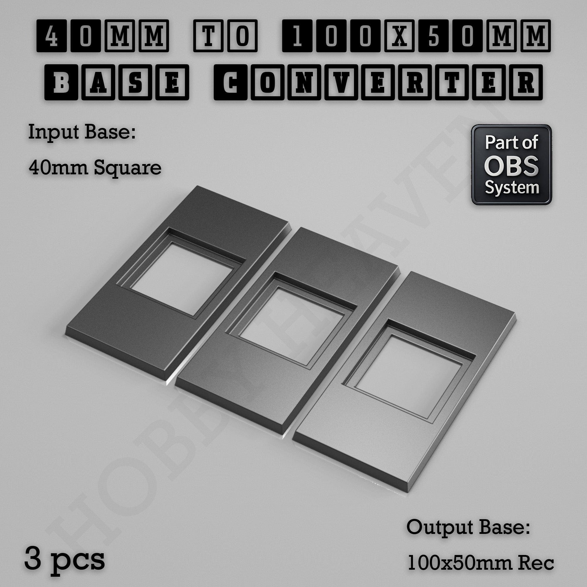 Base Square to Rectangle Bases Size Converters 3d Print Full Range