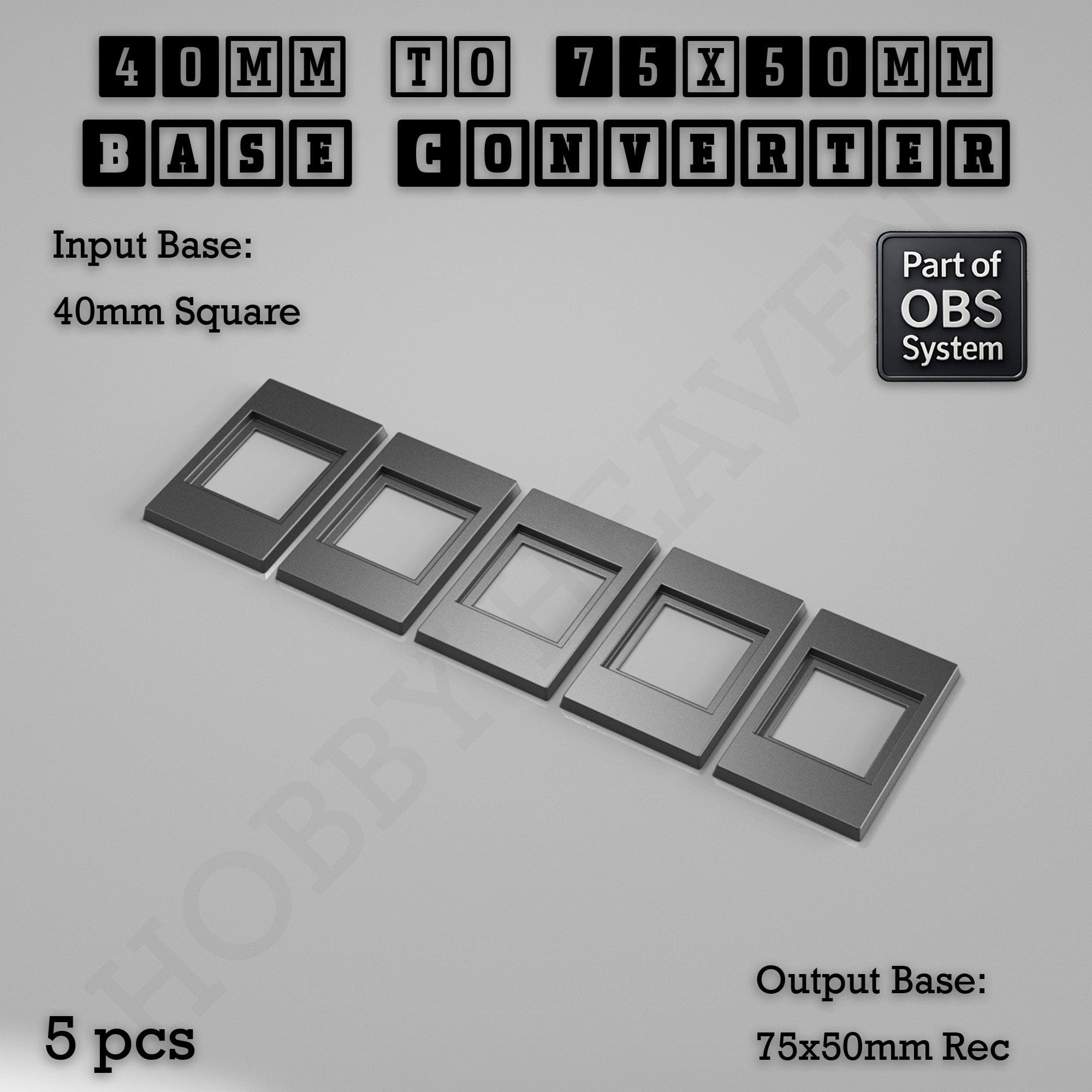 Base Square to Rectangle Bases Size Converters 3d Print Full Range