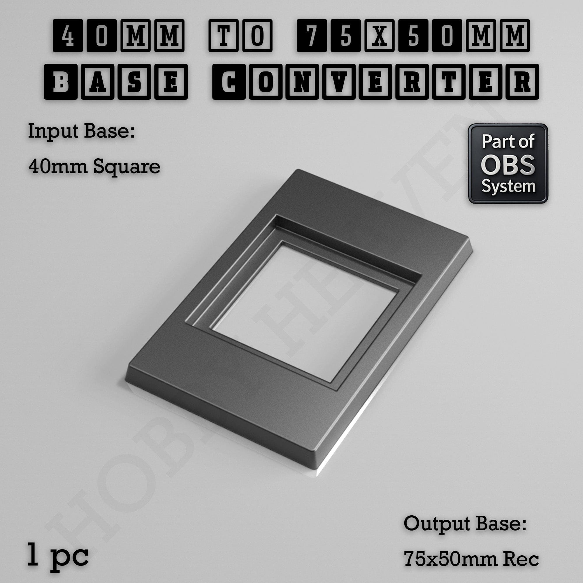 Base Square to Rectangle Bases Size Converters 3d Print Full Range