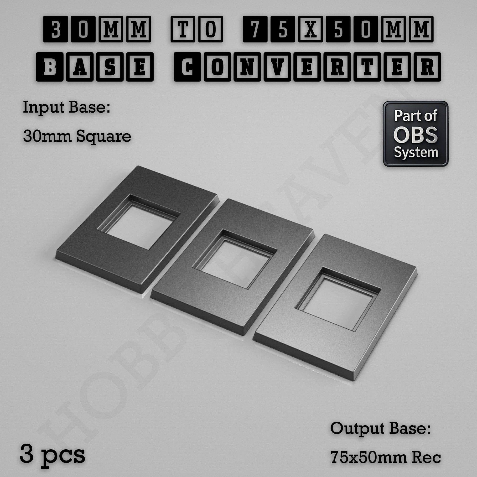 Base Square to Rectangle Bases Size Converters 3d Print Full Range