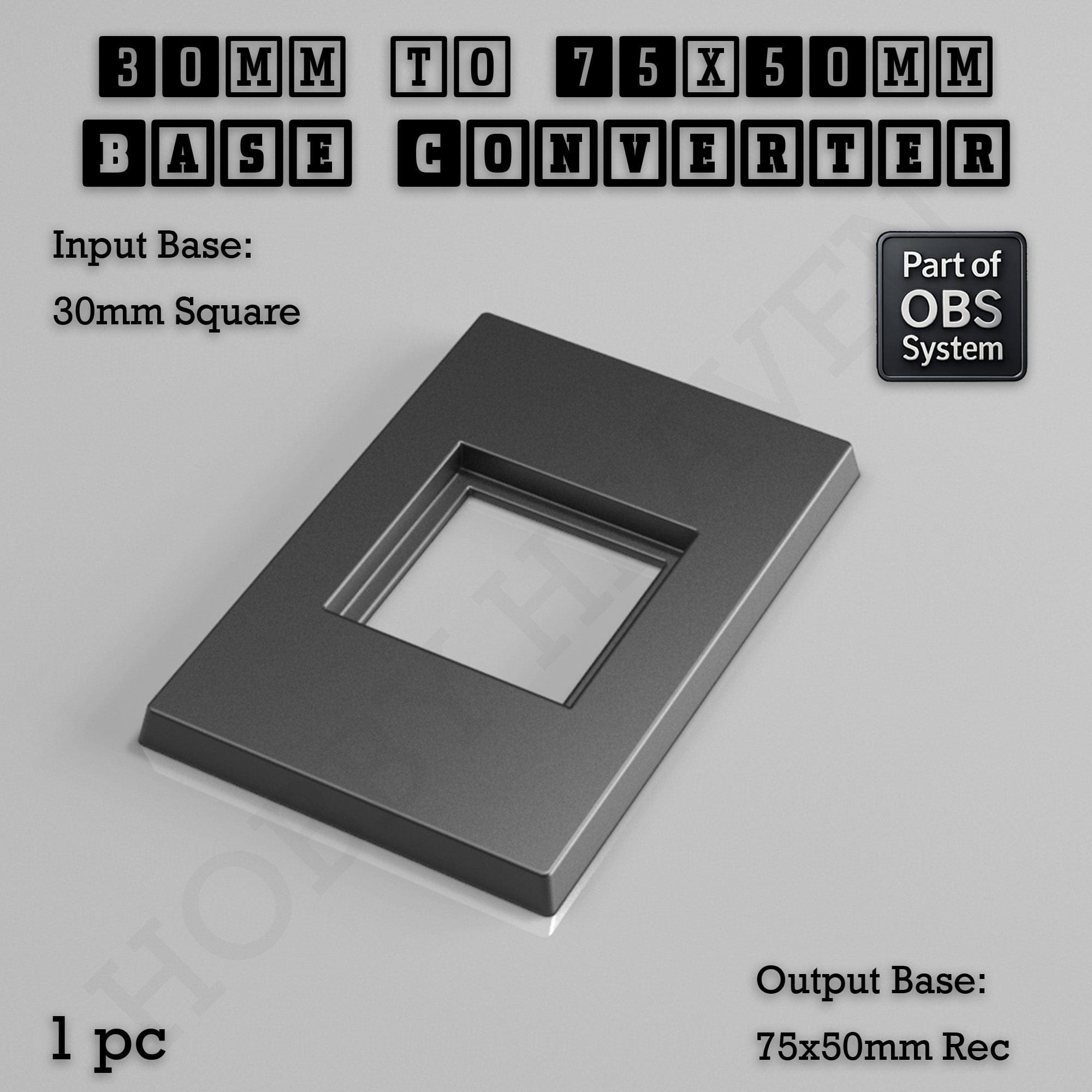 Base Square to Rectangle Bases Size Converters 3d Print Full Range