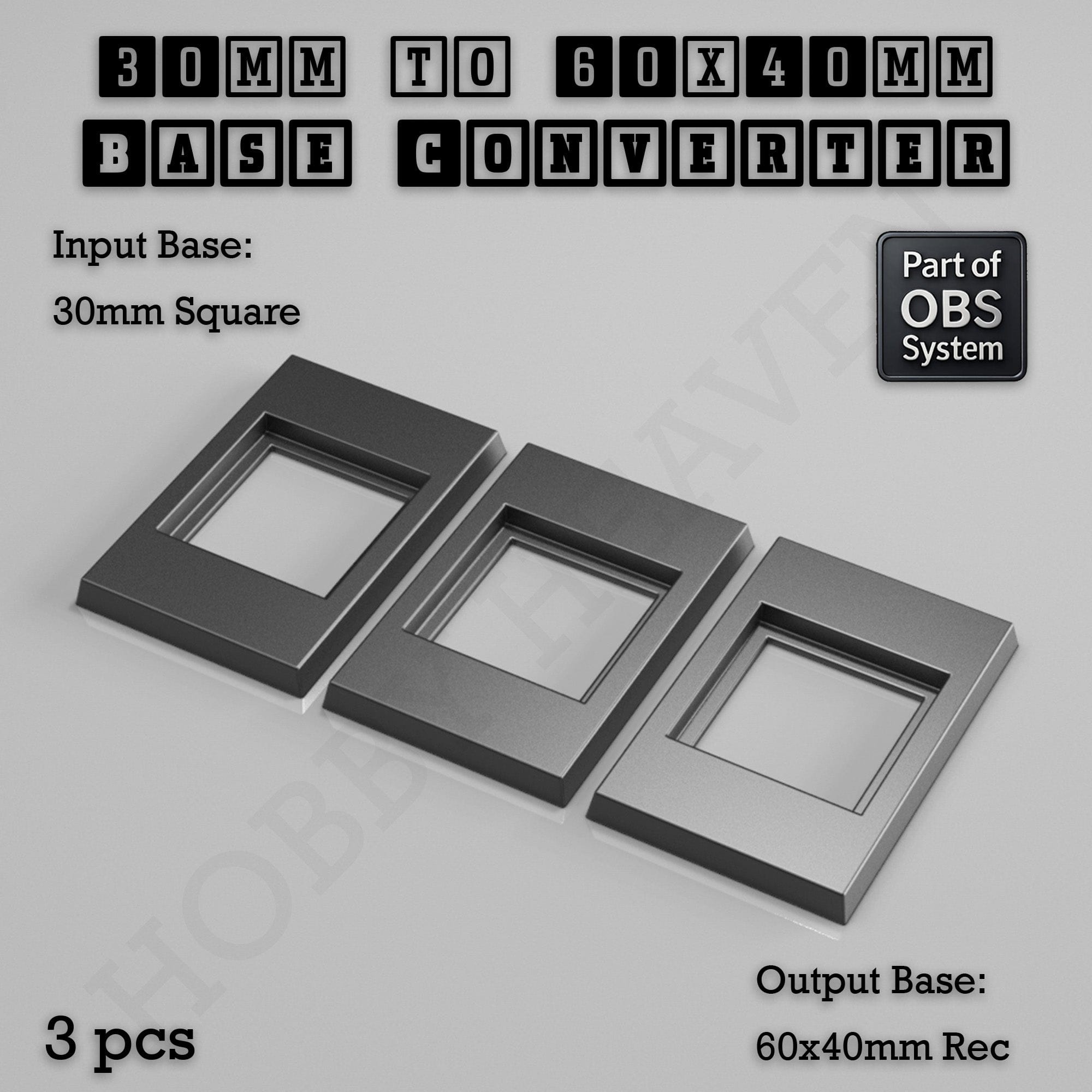 Base Square to Rectangle Bases Size Converters 3d Print Full Range