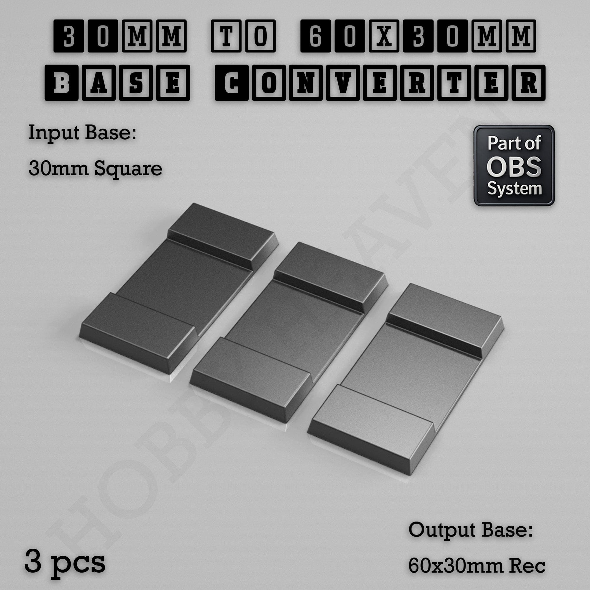 Base Square to Rectangle Bases Size Converters 3d Print Full Range