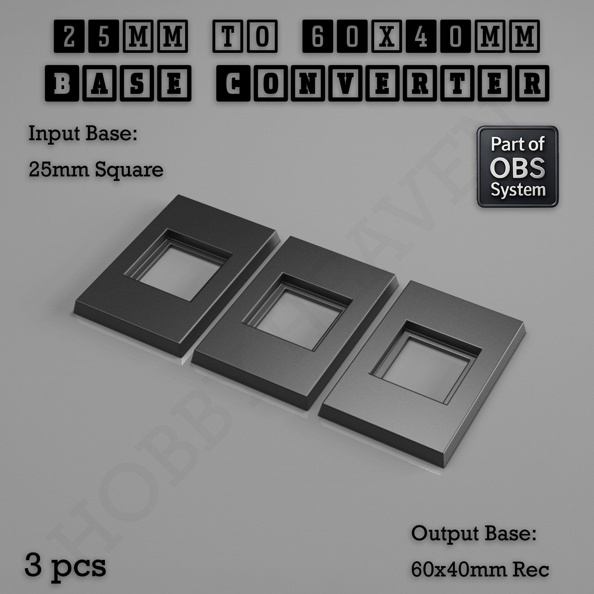 Base Square to Rectangle Bases Size Converters 3d Print Full Range