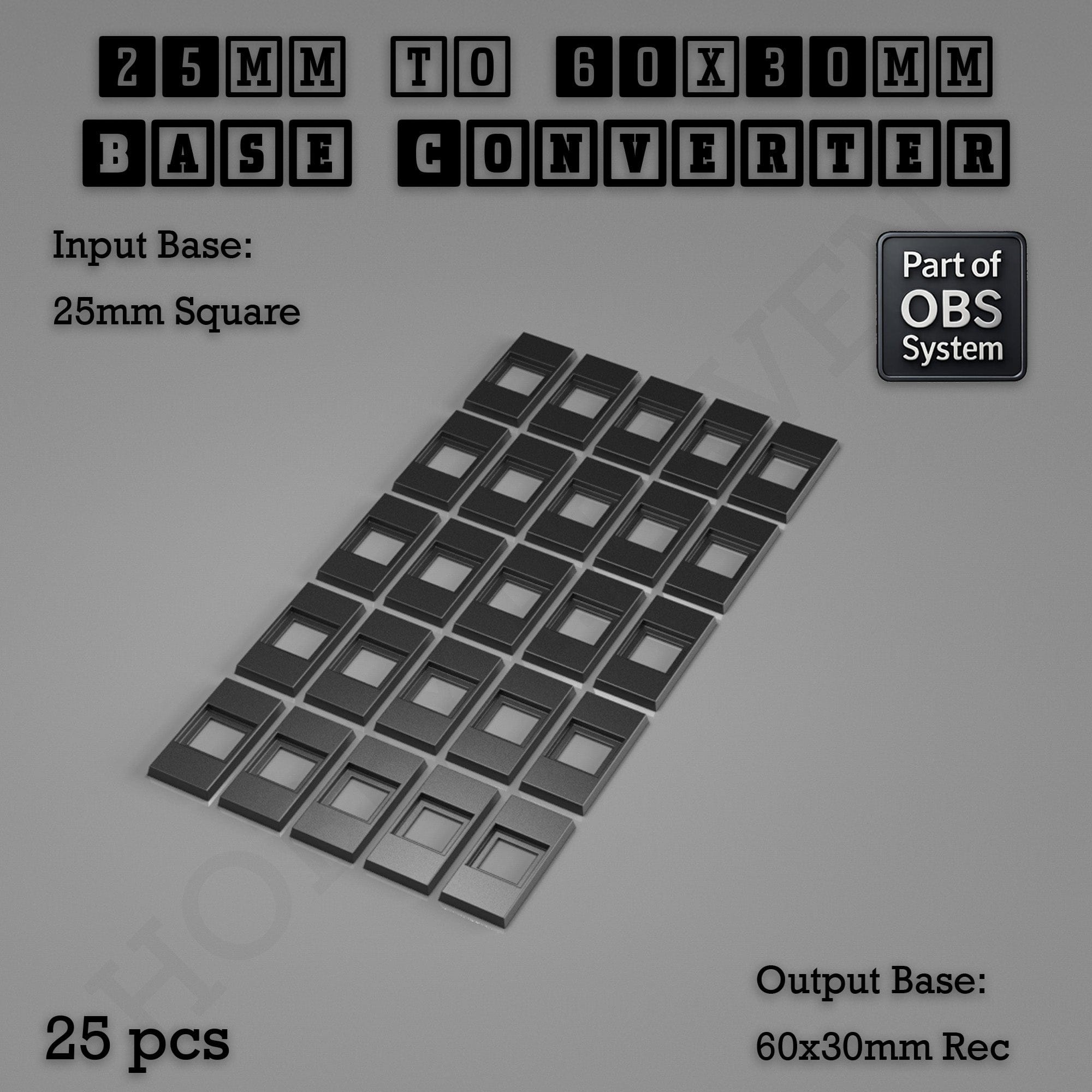 Base Square to Rectangle Bases Size Converters 3d Print Full Range