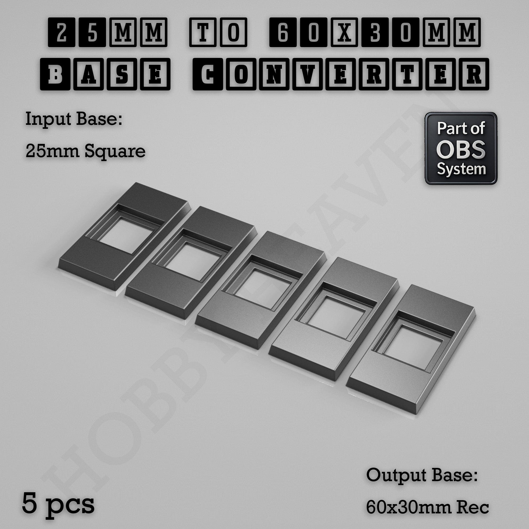 Base Square to Rectangle Bases Size Converters 3d Print Full Range