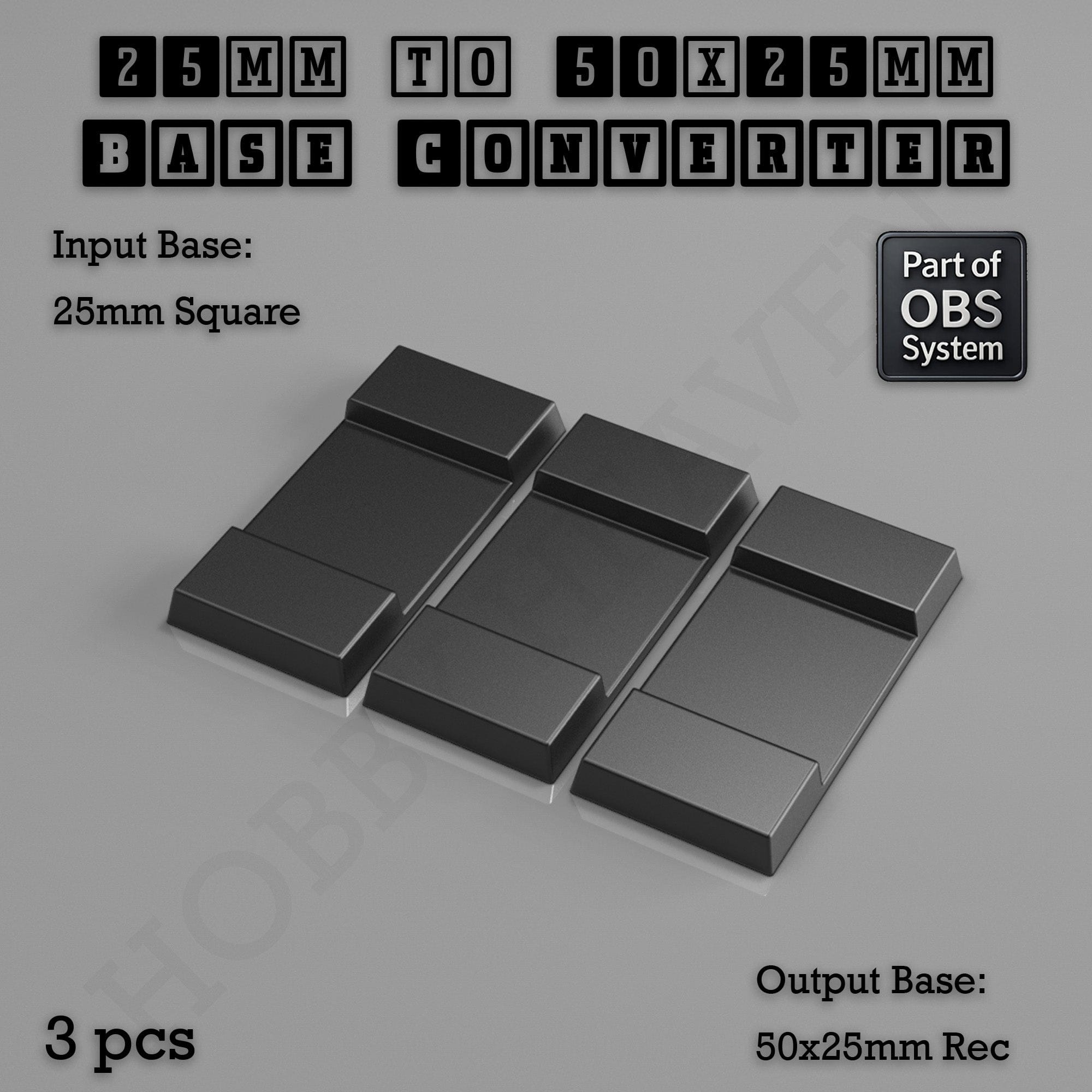 Base Square to Rectangle Bases Size Converters 3d Print Full Range