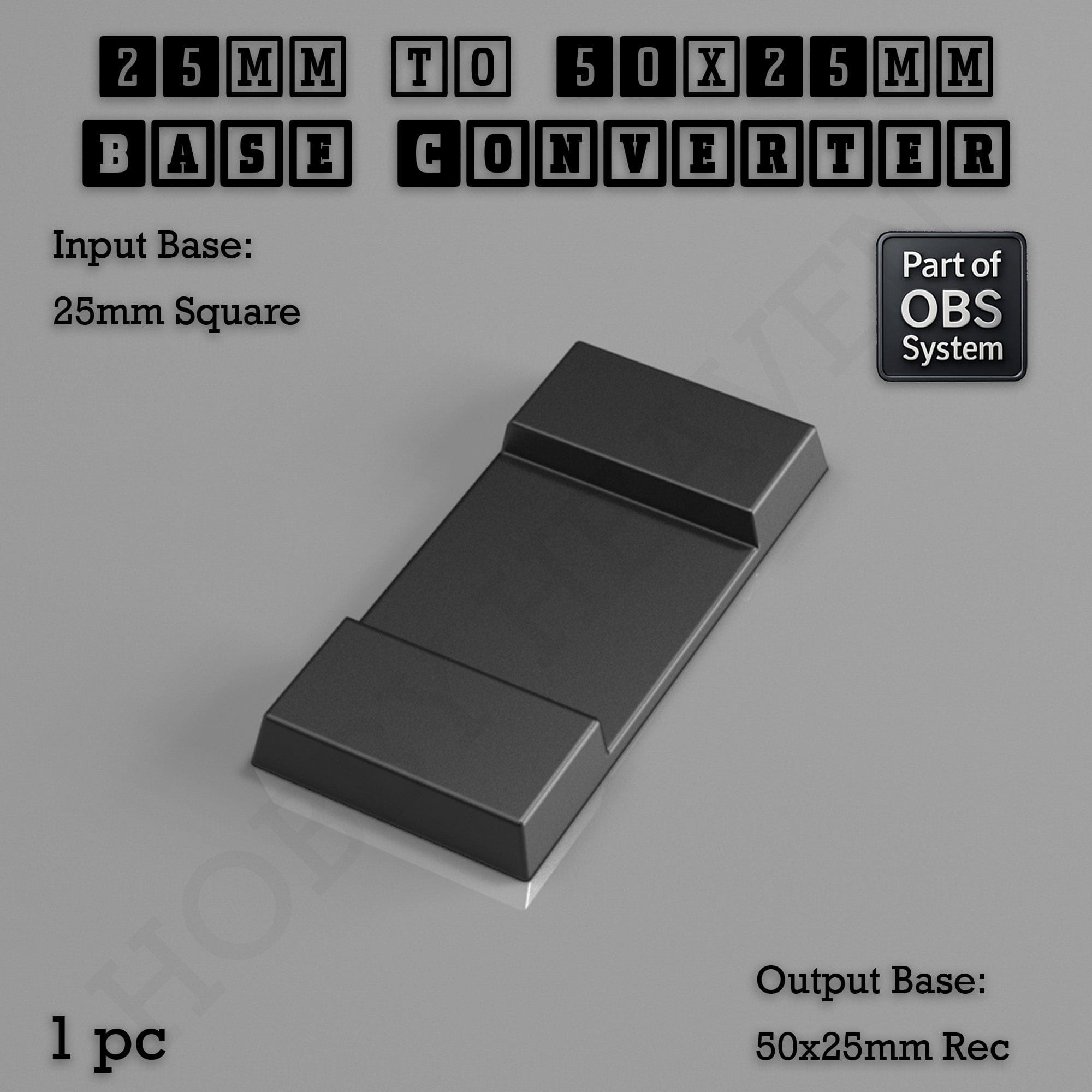 Base Square to Rectangle Bases Size Converters 3d Print Full Range