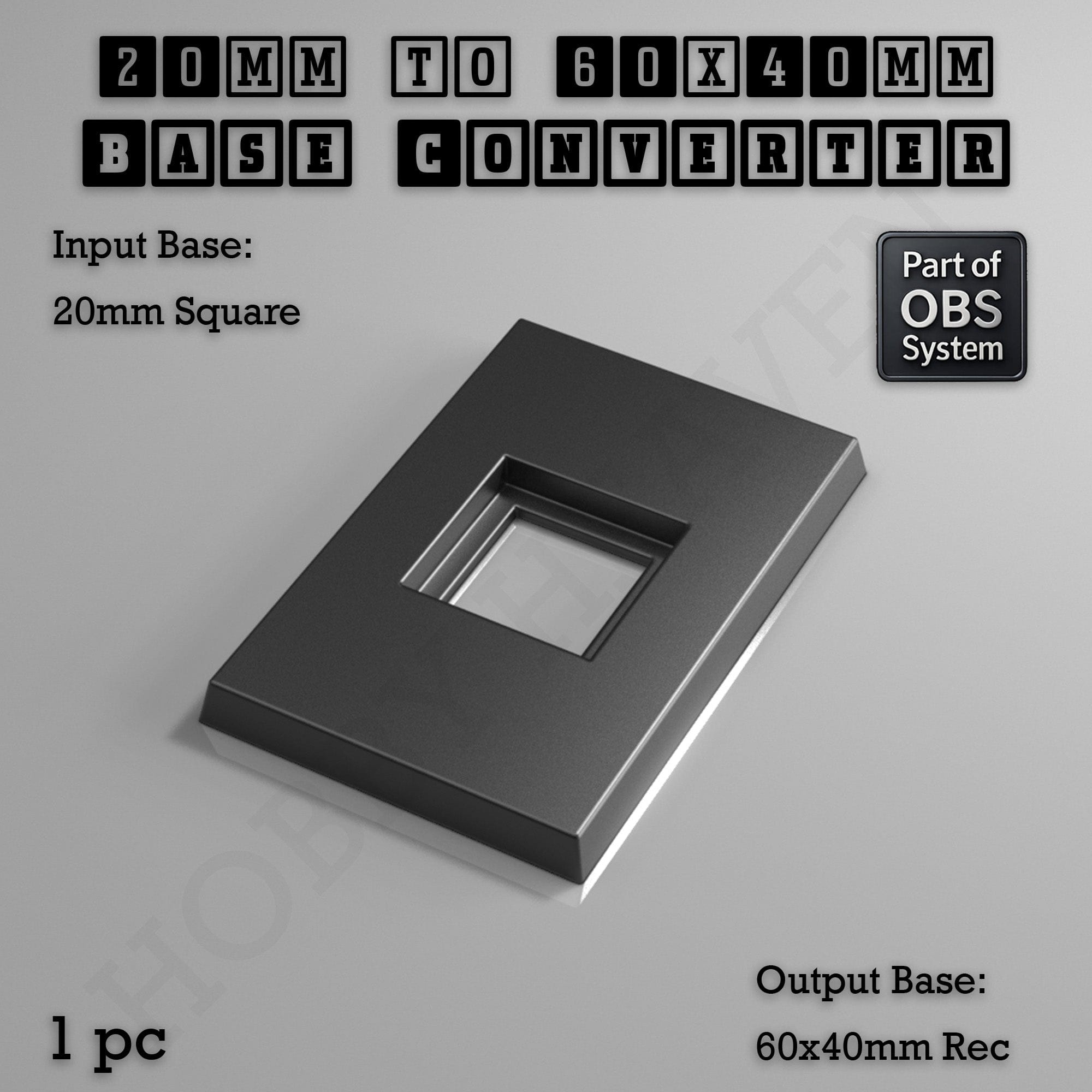 Base Square to Rectangle Bases Size Converters 3d Print Full Range