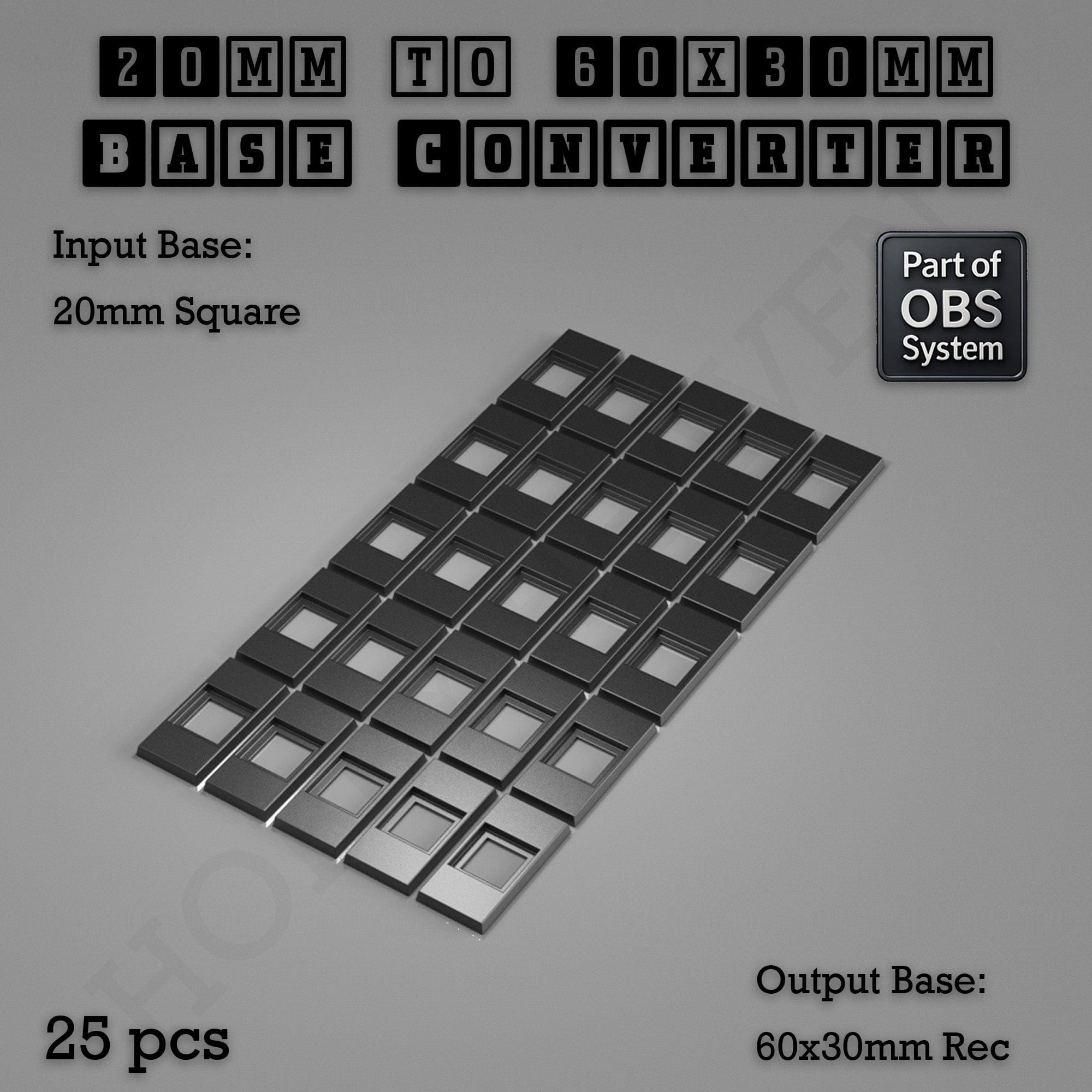 Base Square to Rectangle Bases Size Converters 3d Print Full Range