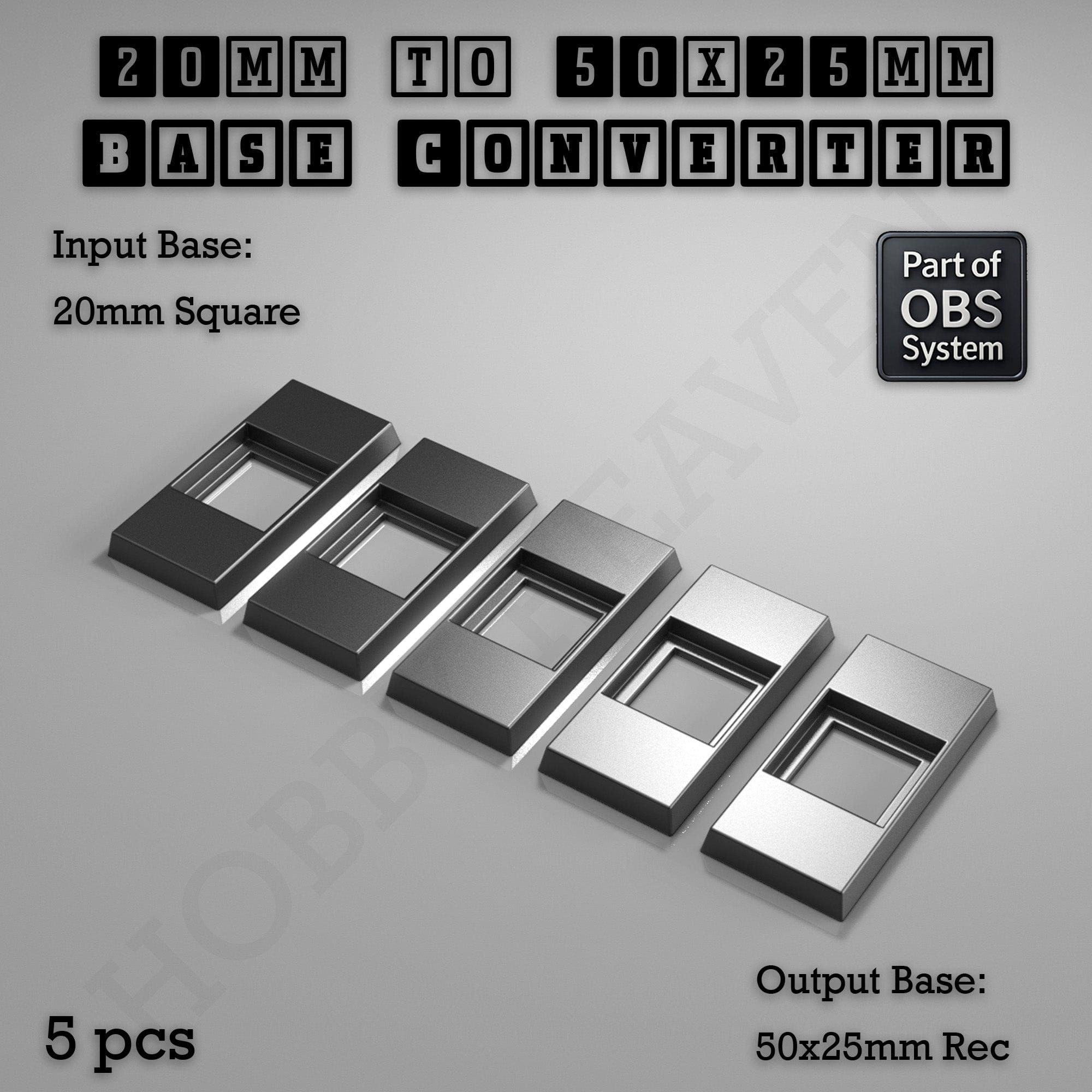 Base Square to Rectangle Bases Size Converters 3d Print Full Range