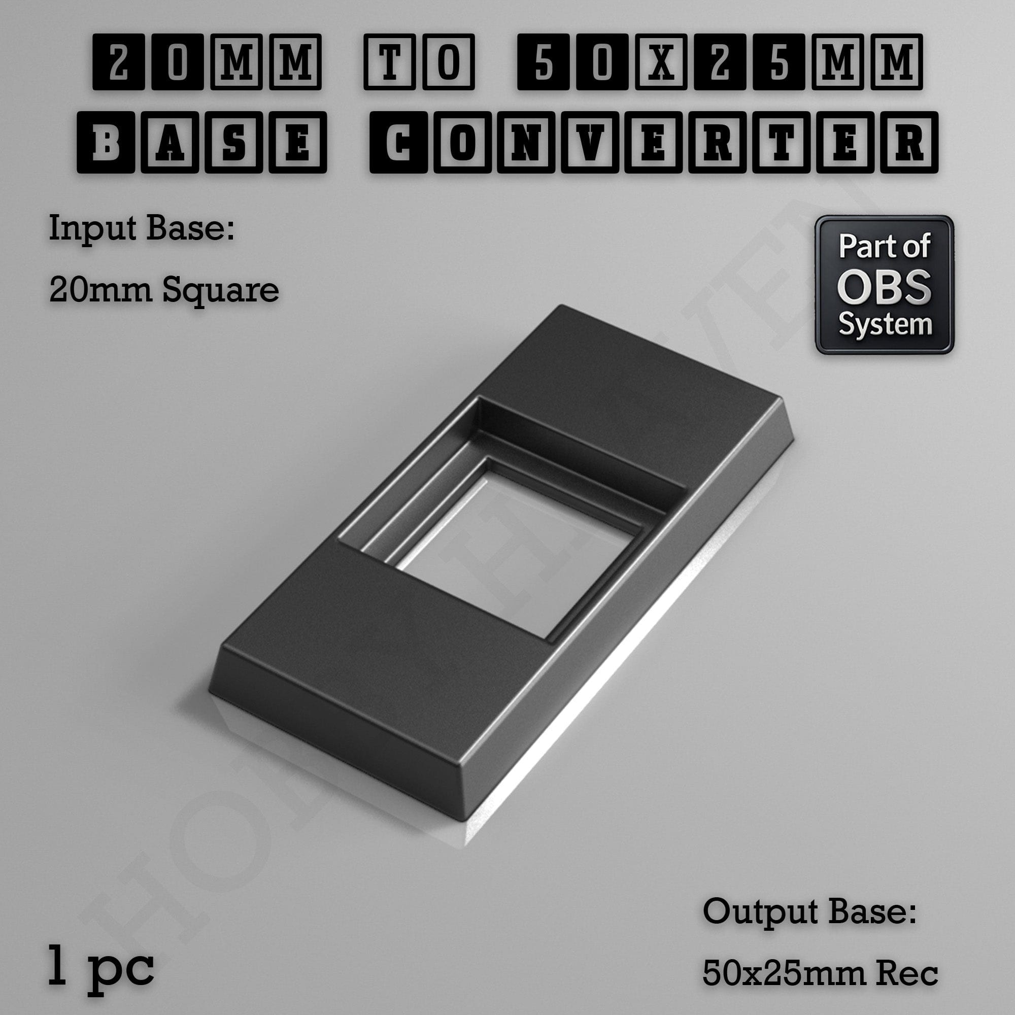 Base Square to Rectangle Bases Size Converters 3d Print Full Range