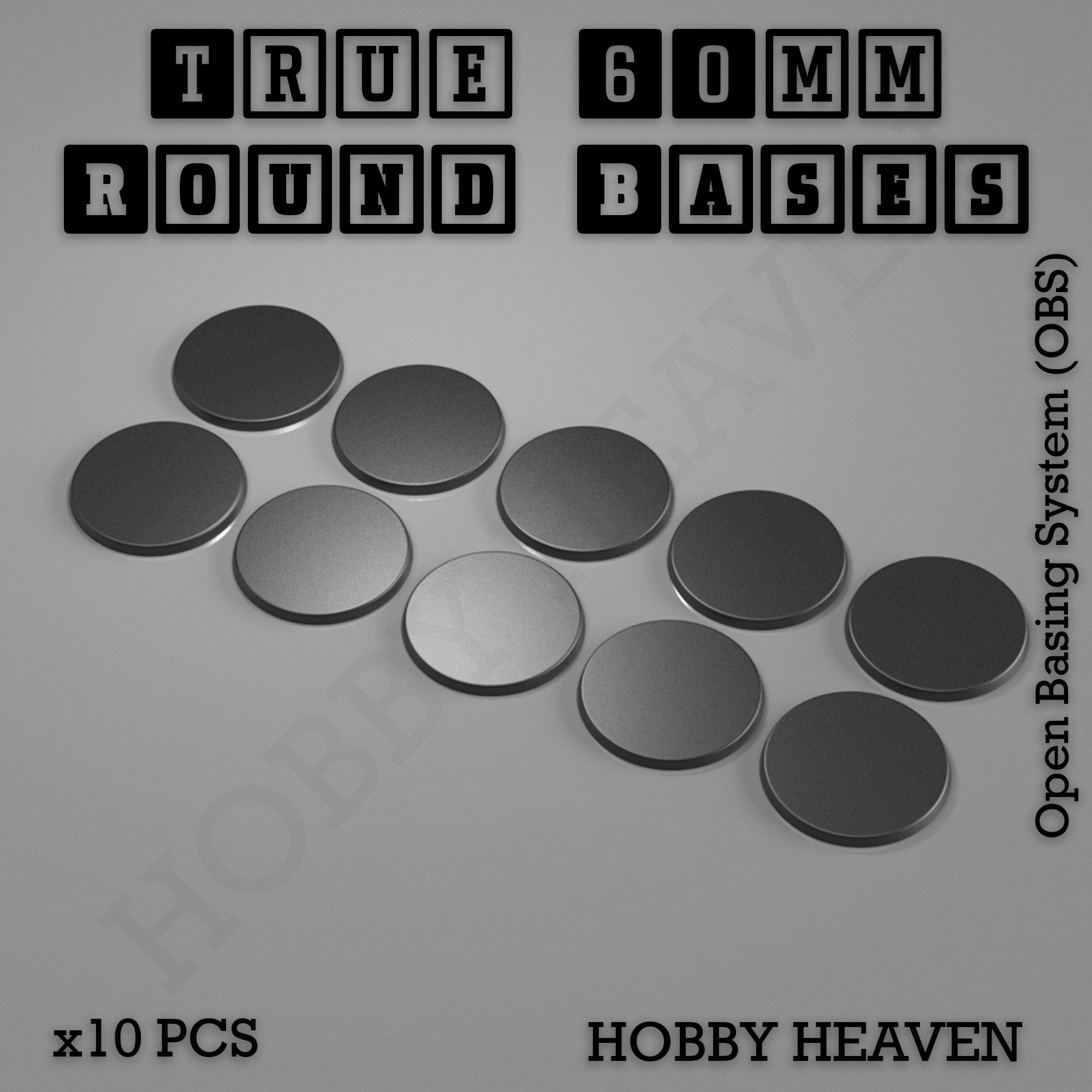 Base 'True' 60mm Round Textured Bases 3d Printed
