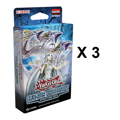 Yugioh Sealed 3x Bundle Yu-Gi-Oh! - Blue Eyes White Destiny Structure Deck 4012927189856