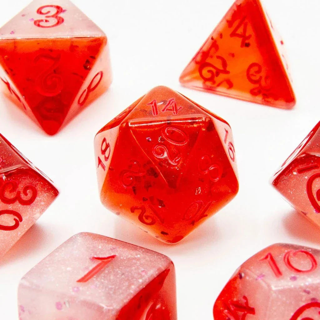 Tabletop Dominion DICE Blood Crystal | Acrylic Dice | 7 Piece Set