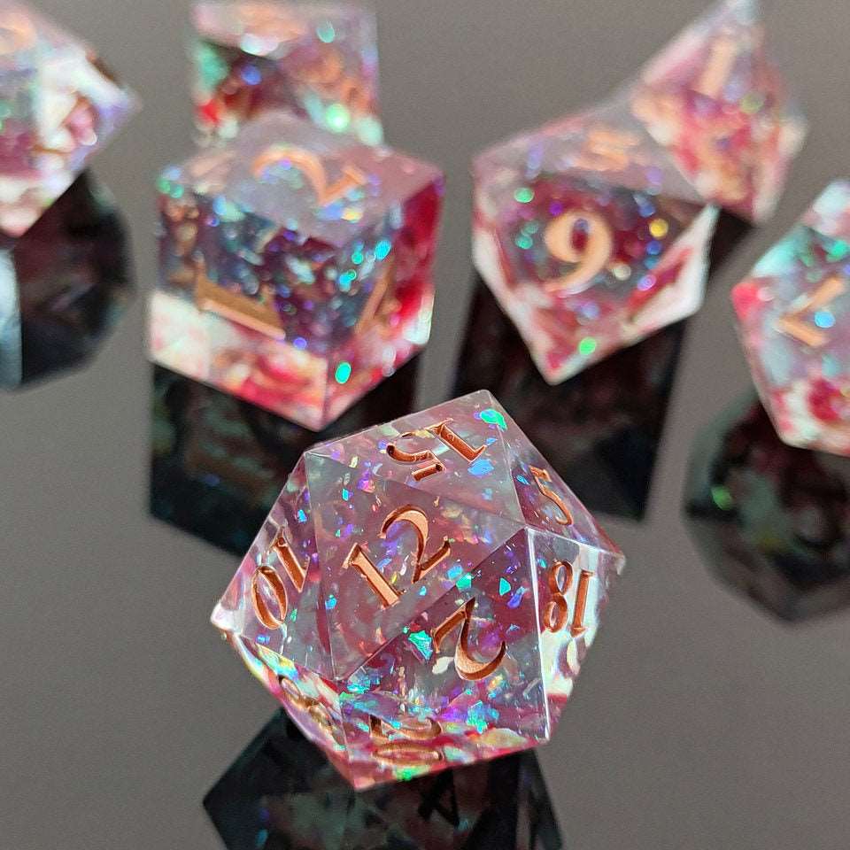 Bloodlight Shimmer | Sharp Edge Dice | 7 Piece Set - DICE