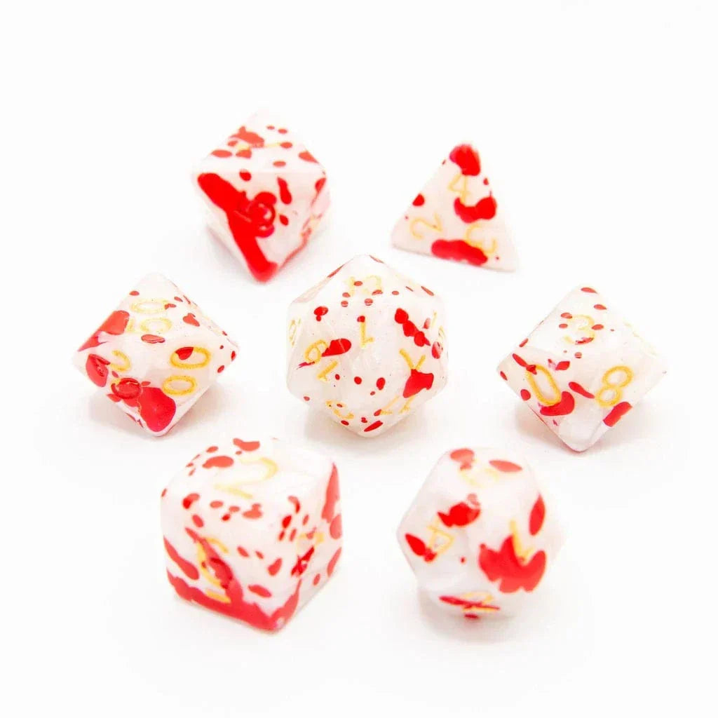 Tabletop Dominion DICE Bloodstained Ivory | Acrylic Dice | 7 Piece Set